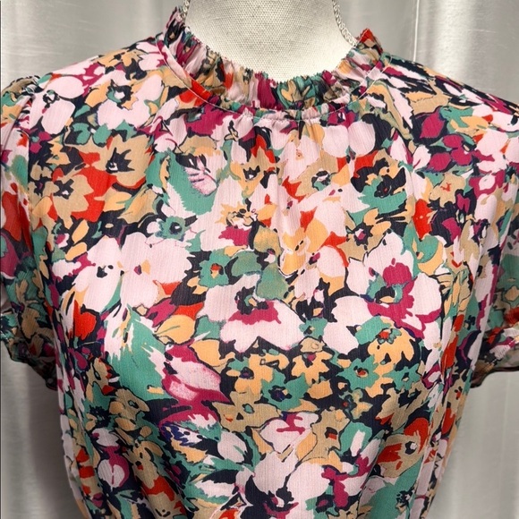 J.Crew Floral Multicolor Women's Top Size Small - Picture 3 of 7